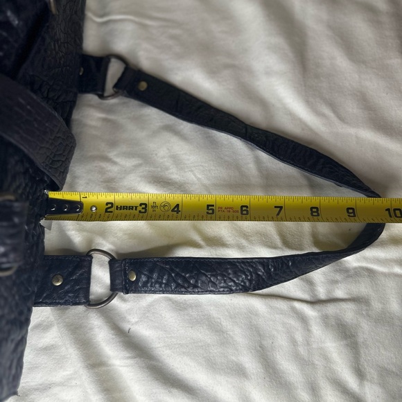 XL Deep Purple Leather Shoulder Bag with Brass Hardware - Picture 8 of 10